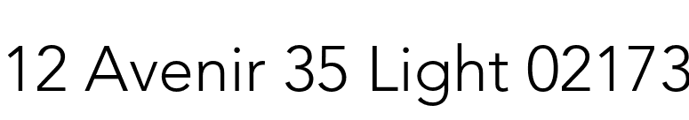 12 Avenir 35 Light 02173 font preview