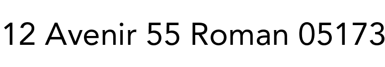 12 Avenir 55 Roman 05173 font preview