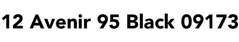 12 Avenir 95 Black 09173 font preview