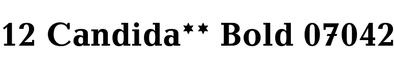 12 Candida** Bold 07042 font preview