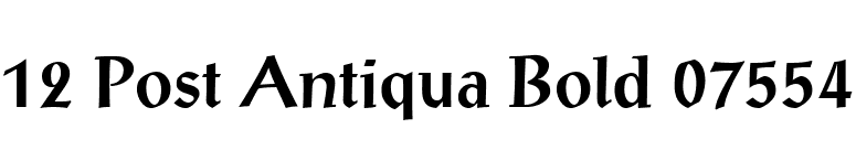 12 Post Antiqua Bold 07554 font preview