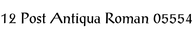 12 Post Antiqua Roman 05554 font preview
