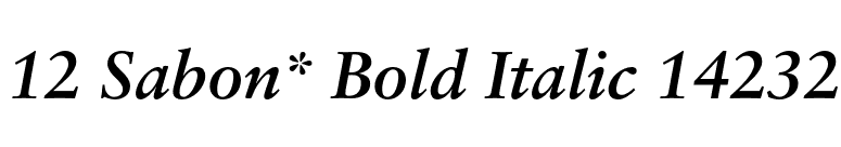 12 Sabon* Bold Italic 14232 font preview