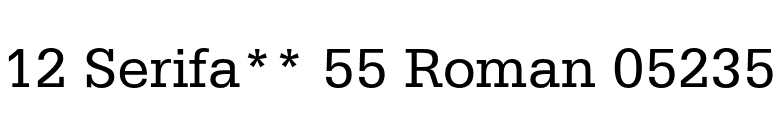 12 Serifa** 55 Roman 05235 font preview