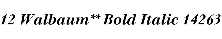 12 Walbaum** Bold Italic 14263 font preview