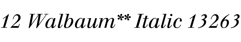 12 Walbaum** Italic 13263 font preview