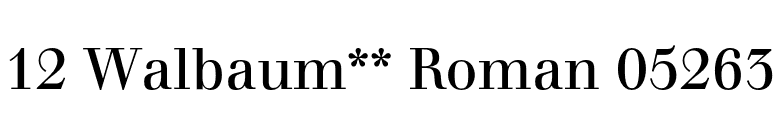 12 Walbaum** Roman 05263 font preview