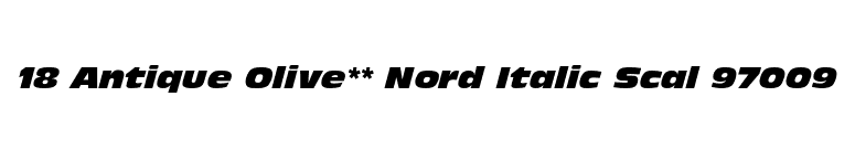 18 Antique Olive** Nord Italic Scal 97009 font preview