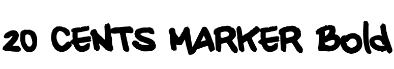20 CENTS MARKER Bold font preview