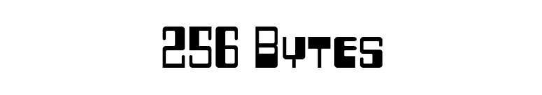 256 Bytes font preview