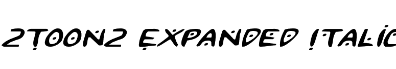2Toon2 Expanded Italic font preview