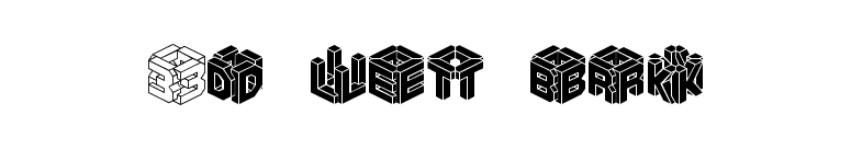3D LET BRK font preview