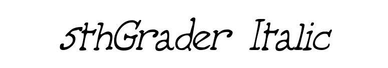 5thGrader Italic font preview