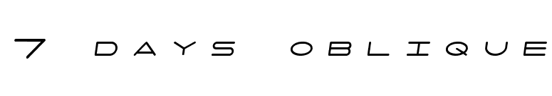 7 days oblique font preview