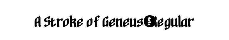A Stroke of Geneus1 Regular font preview