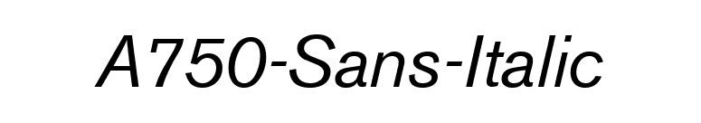 A750-Sans-Italic font preview