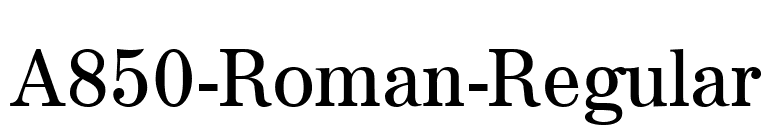 A850-Roman-Regular font preview