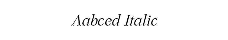 Aabced Italic font preview