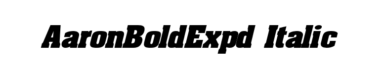 AaronBoldExpd Italic font preview