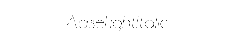 AaseLightItalic font preview