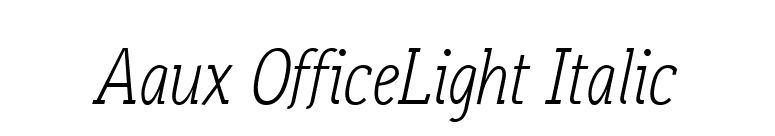 Aaux OfficeLight Italic font preview