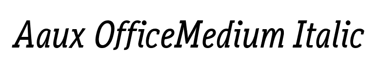 Aaux OfficeMedium Italic font preview