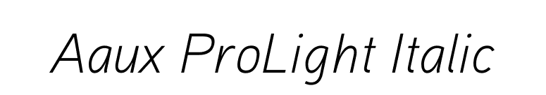 Aaux ProLight Italic font preview