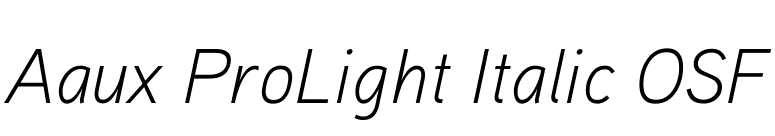 Aaux ProLight Italic OSF font preview