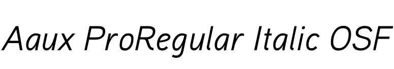 Aaux ProRegular Italic OSF font preview