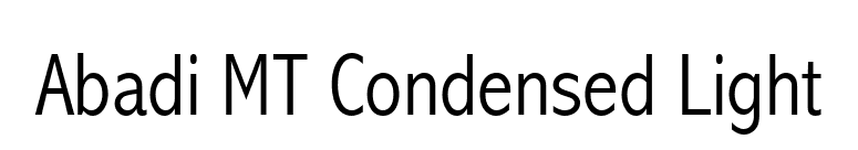 Abadi MT Condensed Light font preview