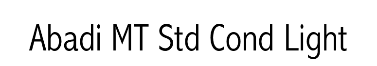 Abadi MT Std Cond Light font preview