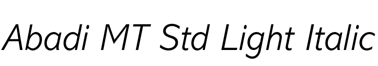 Abadi MT Std Light Italic font preview