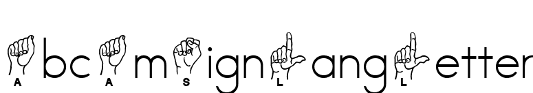 AbcAmSignLangLetter font preview