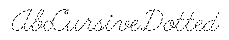 AbcCursiveDotted font preview