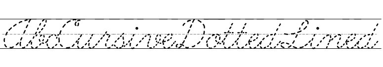 AbcCursiveDottedLined font preview
