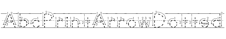 AbcPrintArrowDotted font preview