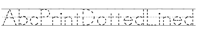 AbcPrintDottedLined font preview