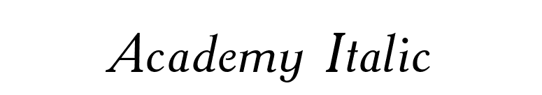 Academy Italic font preview