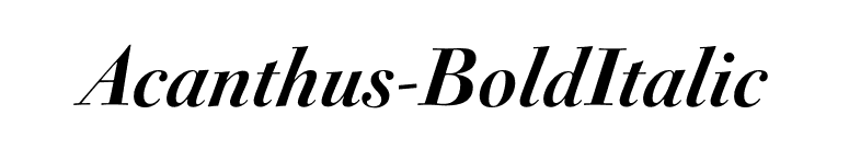Acanthus-BoldItalic font preview