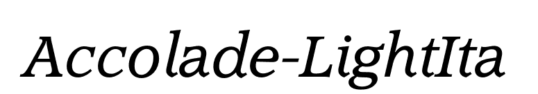 Accolade-LightIta font preview