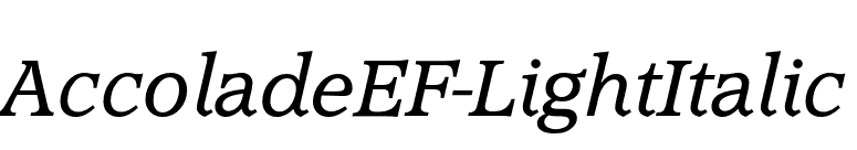 AccoladeEF-LightItalic font preview