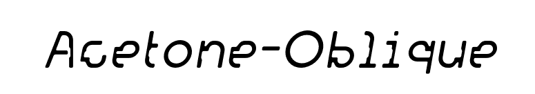 Acetone-Oblique font preview