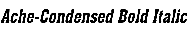 Ache-Condensed Bold Italic font preview