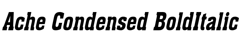 Ache Condensed BoldItalic font preview