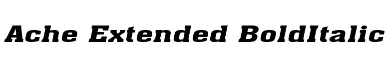 Ache Extended BoldItalic font preview