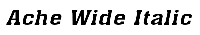 Ache Wide Italic font preview