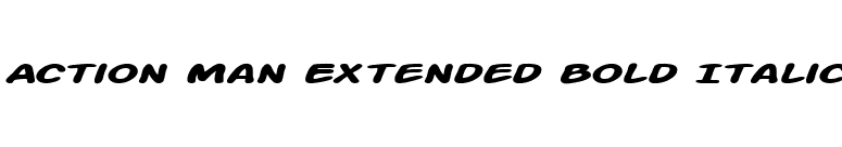 Action Man Extended Bold Italic font preview