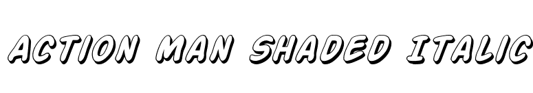 Action Man Shaded Italic font preview