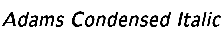 Adams Condensed Italic font preview