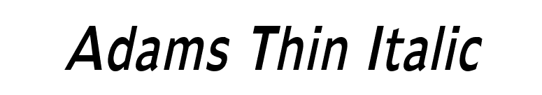 Adams Thin Italic font preview